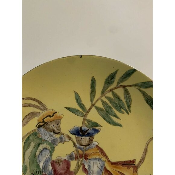 Oklahoma Anthropomorphic Importing Co. Painted Plate Monkeys Instruments - Picture 2 of 4